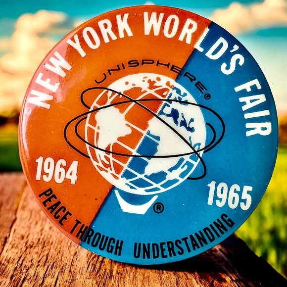 New York World's Fair Pin 1964-65 Unisphere Peace through Understanding - Picture 3 of 11